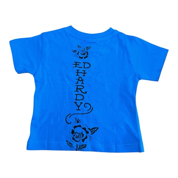 Ed Hardy Kids Blue Butterfly T-Shirt - Picture 2 of 5